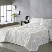 UNIFABRIC HOME TEXTIL Colcha Bouti Primavera Verano Reversible Color Dorado Mod.AZURA Cama 90 ,105,135 y 150  Ligeras y Suaves ,Incluye fundas de cojín,Termosellada No hace bolitas y facil planchado - details 0