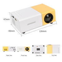 24W Mini Projector, LCD 1080P, 1920x1080 Multimedia Movie Projector, YG300 Projector with AV VGA USB, 3D Projector, Suitable for Home Office (Black, Blue, Yellow Available) - details 0