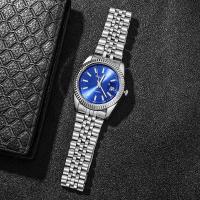 Reloj De Pulsera De Cuarzo Para Hombre Marca Top Lujo Azul Con Calendario Y Correa De Acero Inoxidable Reloj De Moda Y Negocios - details 4