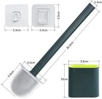 Cepillo de inodoro, Cepillo de inodoro plano de silicona, Conjunto de soporte de cepillo de inodoro de silicona flexible, Juego de cepillo de inodoro de silicona, Adecuado para limpieza de inodoros - details 0