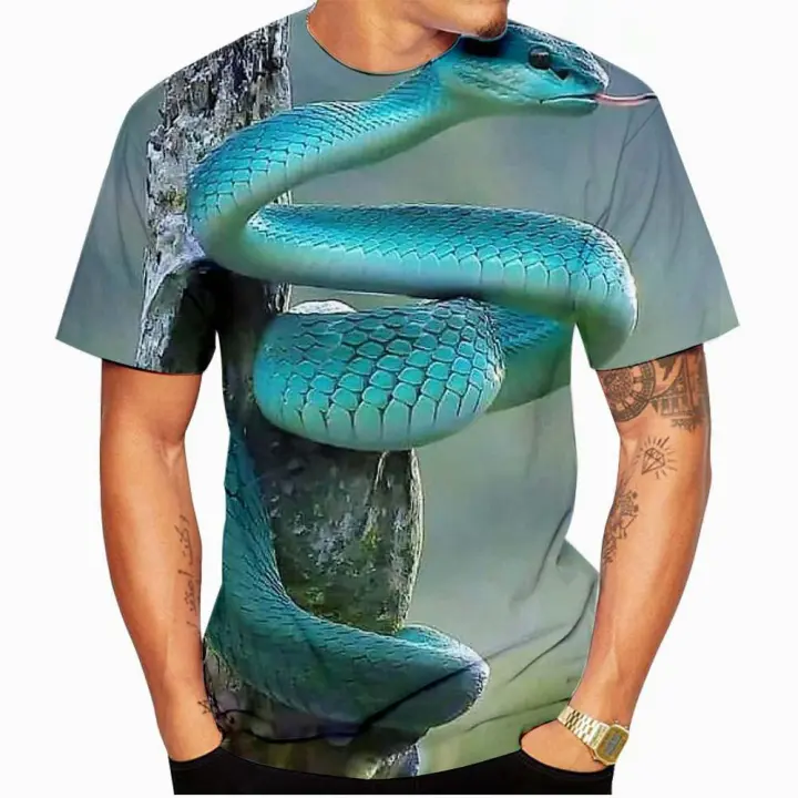 Camiseta Gráfica 3D De Serpiente Para Hombres/Mujeres/Criaturas Personales Talla Grande Hasta 6XL Estilo Casual Para Todas Las Estaciones - 1