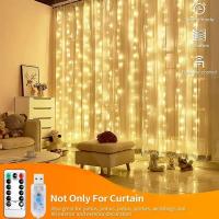 Luz De Enredadera De 300 LED Para Cortina Control Remoto USB Impermeable 8 Modos Para Decoración De Navidad Boda Fiesta - details 3