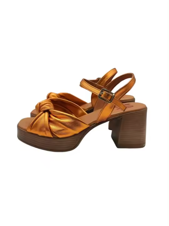 Vosso Moda Sandalia Hermes naranja metal - 1