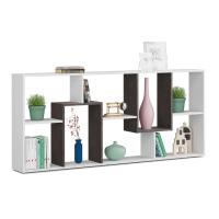 Meimon Estantería KAWA 8 huecos, melamina E1, tablero de partículas 15 mm con cantos PVC 0,6 mm, 180x80x25 cm, uso vertical/horizontal, hasta 30 kg, estantes fijos, color Blanco Ark, tacos ABS, herrajes pared, 24,80 kg - details 2