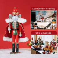 Nutcrackador De Madera 30CM Soldado Figura Artesanal Decoración De Navidad Para Escritorio Casa Regalo Para Niños - details 6