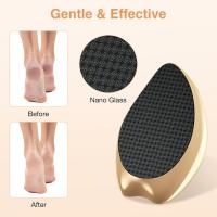 Lima de pie de vidrio Nano, removedor de callos de piel dura, herramienta de pedicura para el cuidado de la belleza del pie, dorado - details 1