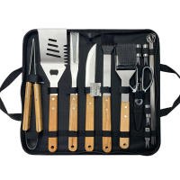 Juego De Barbacoa Al Aire Libre Con Manija De Madera Cuchara Y Pinza Accesorios De BBQ Set De Acero Inoxidable Con Bolsa De Tela Herramientas Combinadas Para Grill - details 11