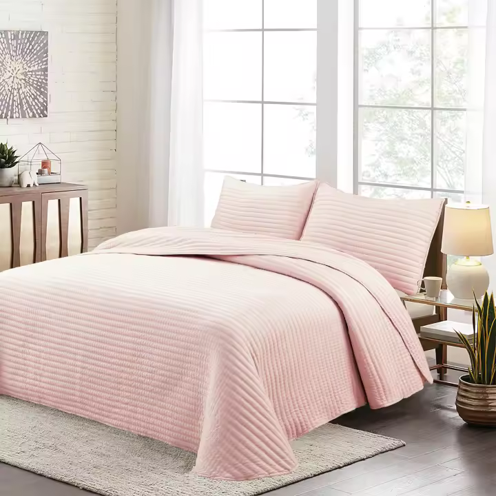Vivid Torral - Colcha Bouti Verano Bianka Rosa SuperSuave Deluxe + Fundas De Cojines* Poliéster, Fresquita, Transpirable, Diseño, Primavera, Verano, Diseño Deluxe. - 1