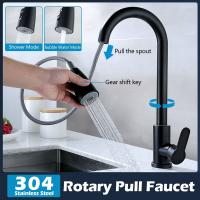 Grifo De Cocina Pull out En Acero Inoxidable 304 Montado En Piso Con Cabezal De Agua Grifo De Esterilla Ajustable Para Agua Caliente Y Fría - details 1