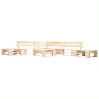 VIDAXL 277494 set de muebles de palés para jardín de 6 piezas fabricado en madera de color natural - 1