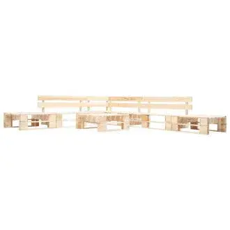 VIDAXL 277494 set de muebles de palés para jardín de 6 piezas fabricado en madera de color natural - 1