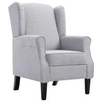 vidaXL Sillón de tela Gris claro, Gris oscuro, Sillon Dormitorio Sillon Comodos Silla Relax Sillón Sofá - details 0