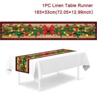 Mantelos Navideños 2024 Decoración De Año Nuevo 2025 Bandera De Navidad Natal Hecha De Poliéster 100% Para Mesa De Fiesta - details 6