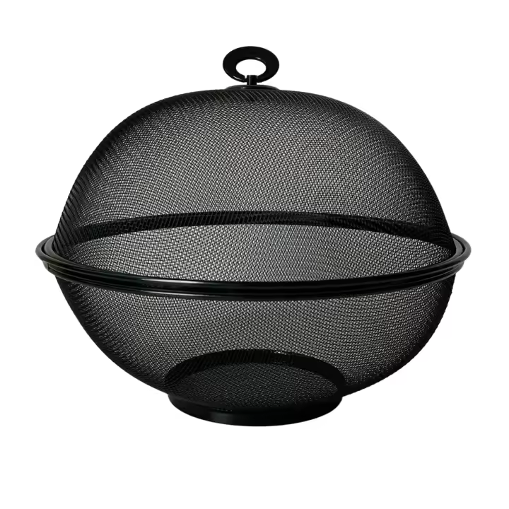 Frutero de Mesa Rejilla con Tapa Metal Redondo Para Conservar Frutas Frescas - 1
