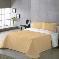 BOHEME - Colcha estampada reversible Rocio Ocre - details 1