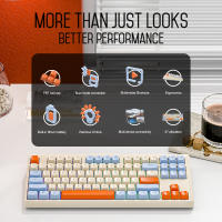Teclado De Juego M87 Con Modo Dual Bluetooth 5.0 2.4Ghz Recargable Iluminación Para Oficina Y Juego Silencioso ABS Dye-sublimation Hot Swap - details 1