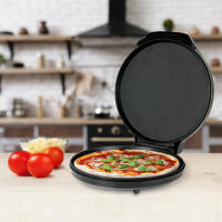 Horno grill eléctrico Jocca para pizzas de hasta 30.5 cm en 5 - 8 minutos con dos placas de revestimiento antiadherente muy fáciles de limpiar, temperatura regulable y 1450W de potencia en un elegante diseño compacto negro. - details 0