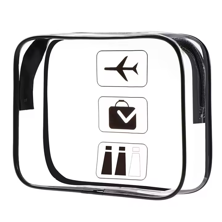 Bolsa Transparente Avion, Neceser Transparente Viaje Avion, PVC Impermeable Bolsa Avion para Llevar Líquidos para Mujeres - 1