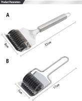 2 Cortador de fideos para pizza de Maple inoxable, Máquina para hacer pasta manual, Rodillo de Diamante para pizza, Mini Prensa Rodante, Rodillo de celosía de fideos manual, Cortador de masa - details 1