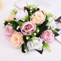 Bola De Flores Artificiales 1PC Base De Plástico Verde Tela De Seda Para Centros De Mesa De Bodas Decoraciones De Fiesta - details 13