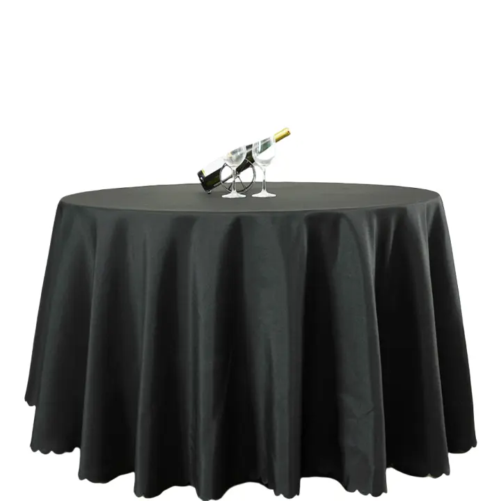Mantel Redondo De 300cm De Color Sólido Para Restaurante Y Hotel 100% Poliéster Mantel De Banquete Decorativo Para Hogar Y Fiestas - 1