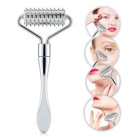 Rodillo De Masaje Facial Y Corporal Con Agujas Microneedles Aplicador De Crema Facial Herramienta Para Adelgazamiento Facial Y Cuidado De La Piel - details 0