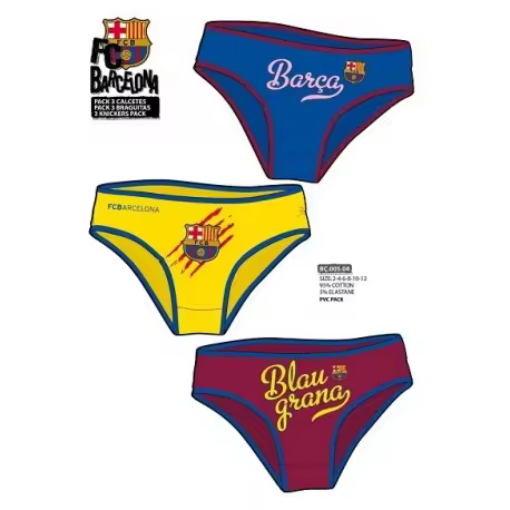 Pack 3und braguitas niña FC Barcelona tallas 6 a 12años BC00504_26 - 1
