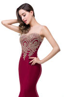 Vestido De Noche Para Mujer Con Encaje De Cristal Dorado Estilo Suelto Sin Mangas Cuello En V Zipper Vestido De Boda Fiesta Prom Trasero Sin Costura De Largo Floor-Length - details 11