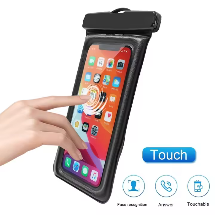 FUNDA IMPERMEABLE 2 UNIDADES UNIVERSAL PARA MOVIL IPHONE SAMSUNG XIAOMI OPPO. BOLSA IMPERMEABLE PARA SMARTPHONE PARA LA PLAYA. CON AIRBAGS Y CORDON - 1