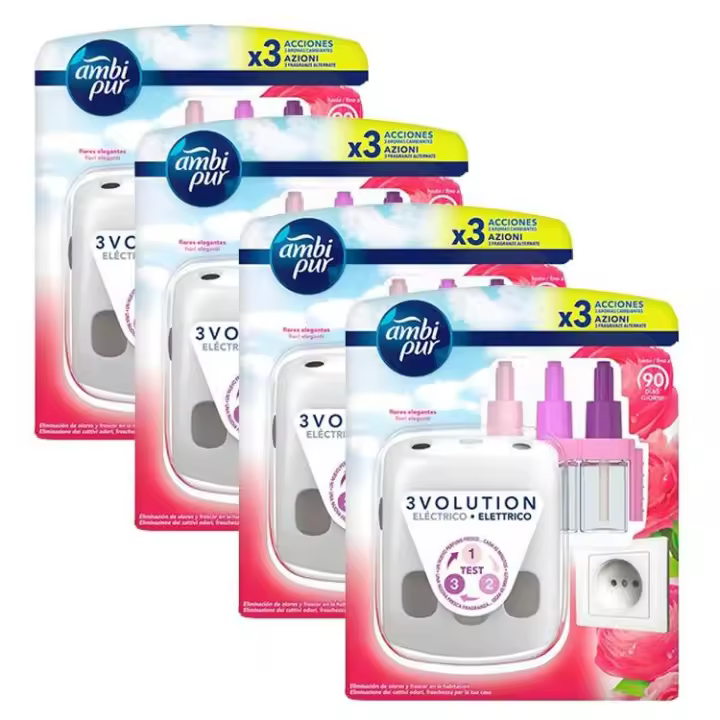 Ambipur | 3Volution Flores Elegantes  + Aplicador gratis 4x21ML - 1