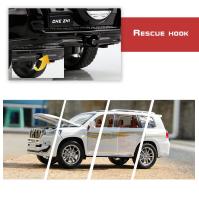 Modelo De Coche De Escala 1:24 TOYOTA Land Cruiser Prado Deportivo SUV De Aleación Con Retroceso Pull Back Luz Y Sonido Regalos Para Niños Colección A174 - details 7