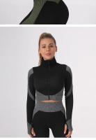 Traje de Yoga transpirable sin costuras para mujer, ropa de Fitness de verano, conjunto de tres piezas de secado ajustado, zapatos deportivos, accesorios de ropa - details 14