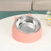 Tazón De Alimentos Para Mascotas De Acero Inoxidable Resistente Al Caídas Con Boca Oblicua Protege La Columna Vertebral Diseño De Gato Y Perro Juguetón - details 10