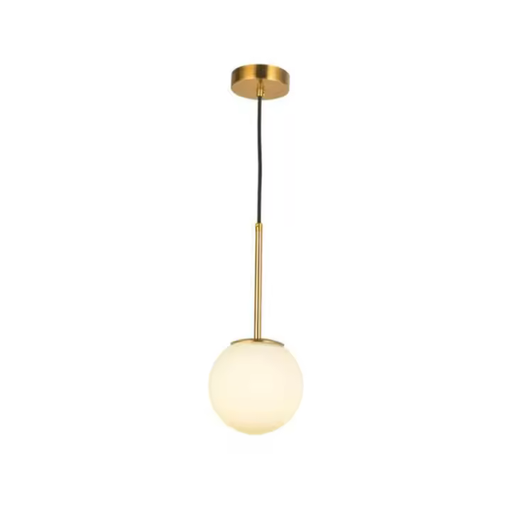Lámpara Colgante Moderna Nórdica Para Restaurante Café Mesa De Comedor Bar Lateral Decoración De Showroom Bola De PVC Dorada Material Aluminio Fuente De Alimentación AC - 1