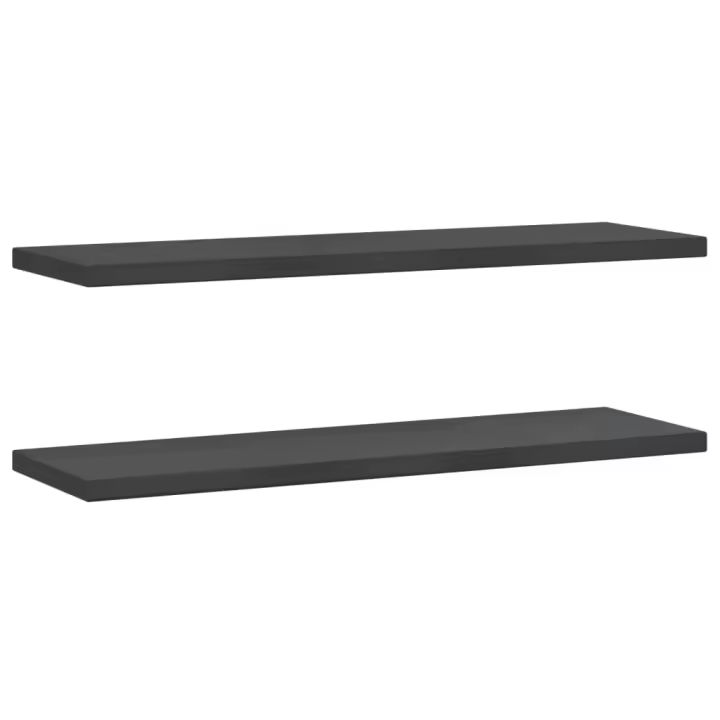 vidaXL Estantes de pared 2 uds acero inoxidable 100x30x3 cm Plateado, Negro, Mueble Almacenaje Estantería para Oficina, Estudio, Dormitorio Estantería/Librería/ mueble de Almacenamiento - 1