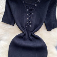 Vestido Bodycon Elegante De Encaje Frontal REALEFT Para Mujer Verano 2024 Nuevo Estilo Vintage Slim V-Neck Longuerza Mini - details 7