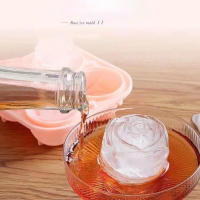 Molde De Hielo En Forma De Rosa 3D Con 4 Agujeros Molde De Silicona Para Cubitos De Hielo Y Balones Herramientas De Cocina Para El Bar - details 4