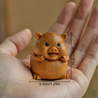 Adornos Miniatura De Los Doce Signos Del Zodíaco Carpintería De Madera Rata Buey Tigre Conejo Dragón Serpiente Modelo Animal Pequeño Decoración De Escritorio Oficina Regalo - details 13
