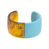 Pulsera De Resina Vintage Para Mujer Bangles Colorido Acrílico Ancha Abierta Encantos Moda Sencilla Fiesta Joyería Nueva - details 3