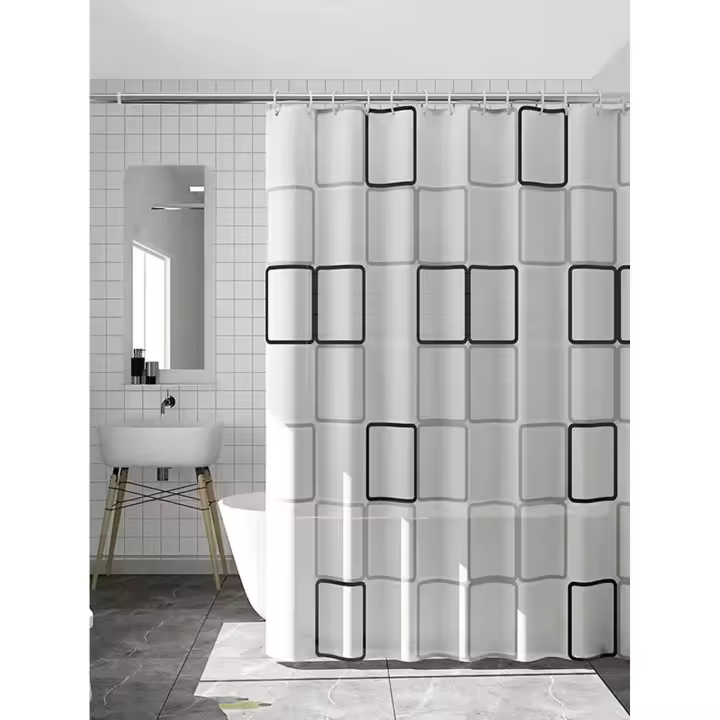 Cortina De Ducha PEVA 80x180cm Partición De Baño Cortina De Ducha Gruesa Impermeable Y Antimoho Separación Seco-Húmedo - 1