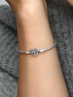 Pandora Moments with Cadena de Serpiente y Cierre de Corazón de árbol Genealógico-Plata de Ley - details 0