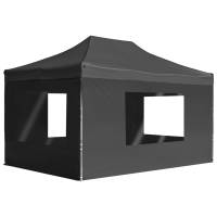 vidaXL Carpa Plegable Profesional con Paredes Aluminio 4,5x3 m Color Antracita,  Azul,  Blanco y mas - details 0