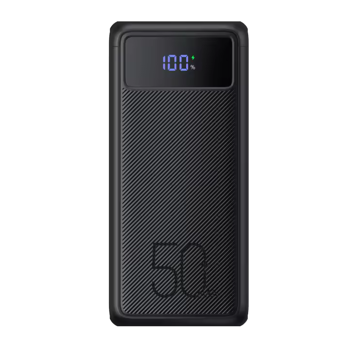 VEGER Power bank con pantalla LCD - Capacidad 50000mAh - Entradas USB-C, Micro USB, Lightning - Salidas USB-C, 3x USB-A - Carga 4 dispositivos a la vez - Carga rápida 22.5W | Linterna y brújula - 1