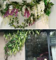 Guirnalda De Flores Artificiales De 2m Vine De Wisteria Con Hojas Para Exterior Decoración De Pared Falsa Flor Colgante Para Hogar Y Bodas - details 1