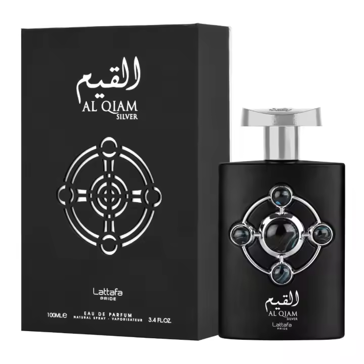 Perfume arabe de hombre AL QIAM SILVER LATTAFA PRIDE 100ML, Colonia masculina fresca,duradera , sensual ,Perfuma oriental de lujo masculino ,Fragancia de hombre exclusiva NOVEDAD LATTAFA PRIDE AL QIAM - 1