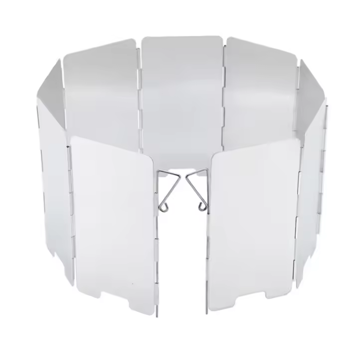 Escudo Antiviento Para Estufa De Gas Plegable De Aluminio Para Camping Y Cocina Al Aire Libre Con 9 Platos Resistente Al Viento - 1