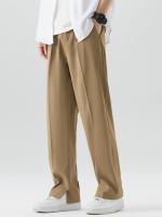 Nuevos Pantalones Casuales Para Hombre Verano 2023 Poliéster Transpirable Moda Coreana Cintura Semi-Ancha Pierna Recta Suelta - details 14