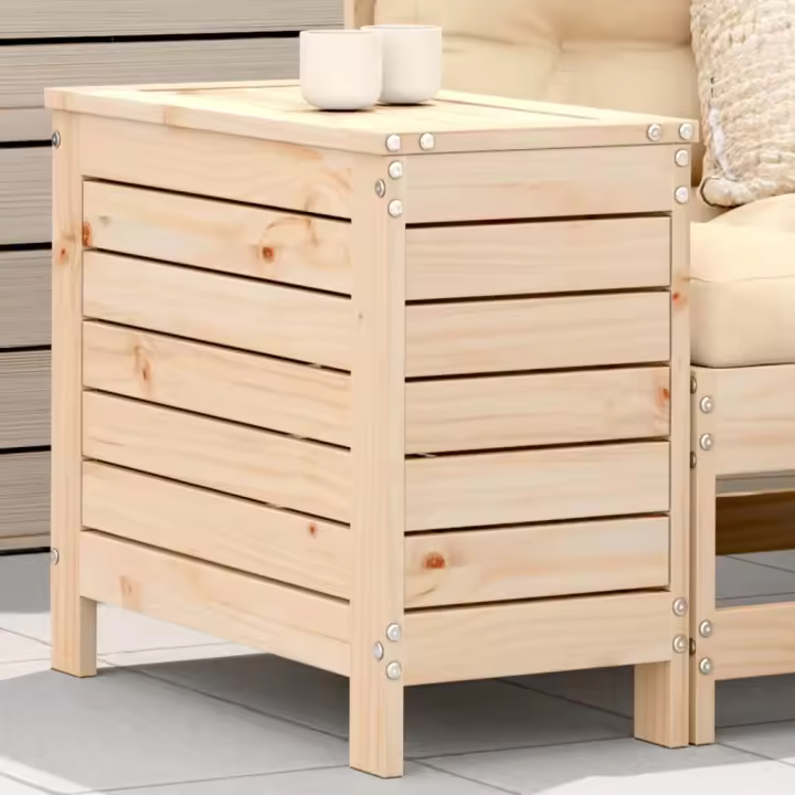 vidaXL Taburete de jardín cera 62x31,5x52 cm en color Madera de pino marrón/Madera de pino impregnada sin tratar/Madera de pino sin tratar y más | cómodas modernas ergonómicas para comedor cocina salón hogar - 1