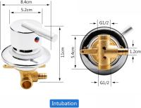 Medidor de Agua fría y Caliente con Salida unidireccional, Rosca/intubación, deslizador de Grifo de Ducha de galvanoplastia de baño para baño de ducha, orificio Grande, Cartucho de Cerámica, control dual de soporte único - details 0