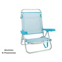 Silla de Playa Gerimport de Aluminio 5 Posiciones Plegable y Reclinable Convertible en Tumbona - details 0